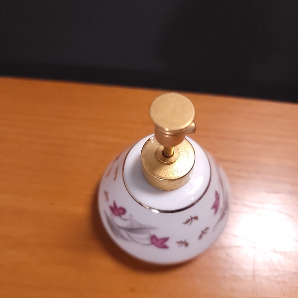 DeV Perfume Atomizer Bottle Porcelain Pink Floral Vintage Victorian - Picture 4 of 10